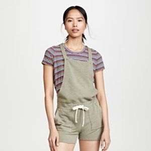 Free People Patch Pocket Overalls in Green Tea